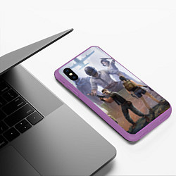 Чехол iPhone XS Max матовый PUBG ПУБГ Z, цвет: 3D-фиолетовый — фото 2