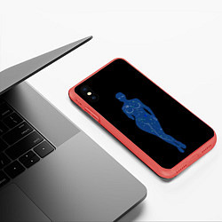 Чехол iPhone XS Max матовый Девушка космос, цвет: 3D-красный — фото 2