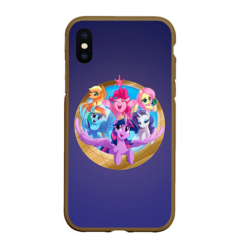 Чехол iPhone XS Max матовый Pony team / 3D-Коричневый – фото 1