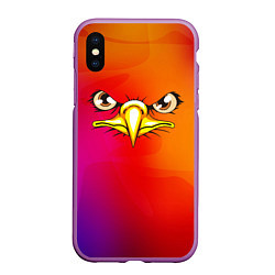 Чехол iPhone XS Max матовый ОРЁЛ, цвет: 3D-фиолетовый