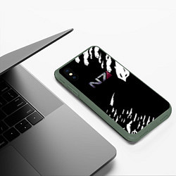 Чехол iPhone XS Max матовый MASS EFFECT ПОСЛЕДНИЙ БОЙ, цвет: 3D-темно-зеленый — фото 2