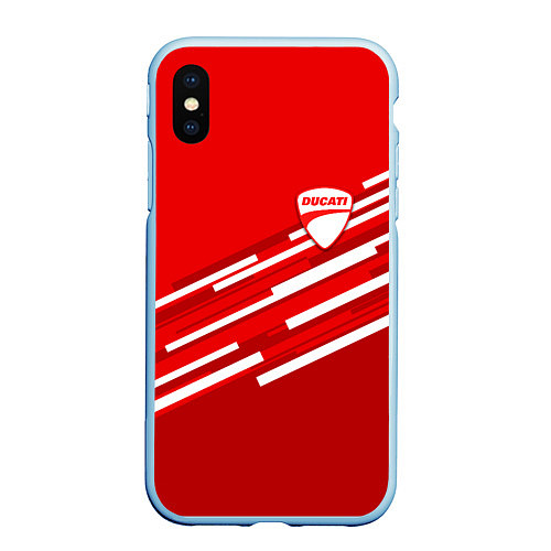 Чехол iPhone XS Max матовый DUCATI ДУКАТИ / 3D-Голубой – фото 1