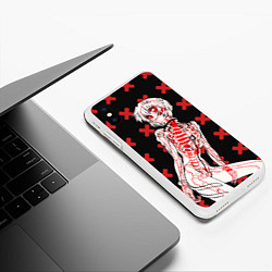 Чехол iPhone XS Max матовый Ева 00 Аянами Рей в X Ray, цвет: 3D-белый — фото 2