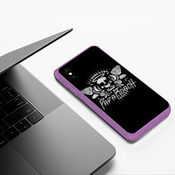 Чехол iPhone XS Max матовый Череп Папа Роуч, цвет: 3D-фиолетовый — фото 2