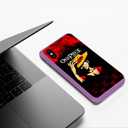 Чехол iPhone XS Max матовый Луффи One Piece Большой куш, цвет: 3D-фиолетовый — фото 2