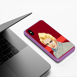 Чехол iPhone XS Max матовый 30 SECONDS TO MARS Jared Leto спина Z, цвет: 3D-фиолетовый — фото 2