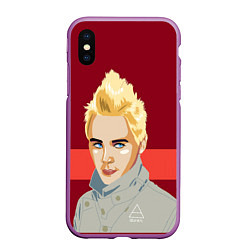 Чехол iPhone XS Max матовый 30 SECONDS TO MARS Jared Leto спина Z, цвет: 3D-фиолетовый