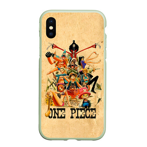 Чехол iPhone XS Max матовый One Piece пираты Соломенной Шляпы / 3D-Салатовый – фото 1