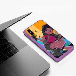 Чехол iPhone XS Max матовый Sweet Pubg girl, цвет: 3D-фиолетовый — фото 2