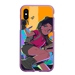 Чехол iPhone XS Max матовый Sweet Pubg girl, цвет: 3D-фиолетовый