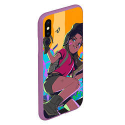 Чехол iPhone XS Max матовый Sweet Pubg girl, цвет: 3D-фиолетовый — фото 2