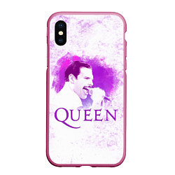 Чехол iPhone XS Max матовый Freddie Mercury Queen Z, цвет: 3D-малиновый