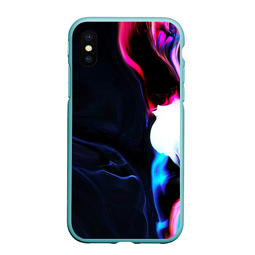 Чехол iPhone XS Max матовый Абстракция / 3D-Мятный – фото 1