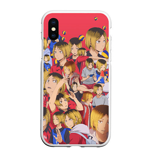 Чехол iPhone XS Max матовый Kozume Kenma Pattern Color / 3D-Белый – фото 1