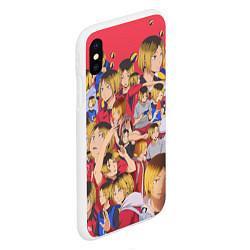 Чехол iPhone XS Max матовый Kozume Kenma Pattern Color, цвет: 3D-белый — фото 2