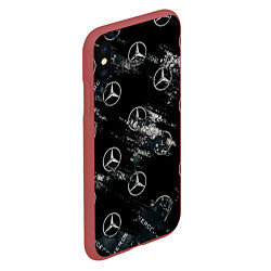 Чехол iPhone XS Max матовый MERCEDES, цвет: 3D-красный — фото 2