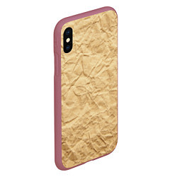 Чехол iPhone XS Max матовый БУМАЖНАЯ ТЕКСТУРА, цвет: 3D-малиновый — фото 2