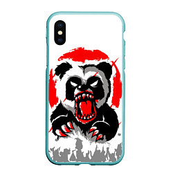Чехол iPhone XS Max матовый Злая Кровавая Панда, цвет: 3D-мятный
