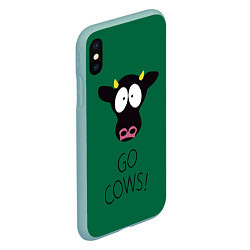 Чехол iPhone XS Max матовый Go Cows, цвет: 3D-мятный — фото 2