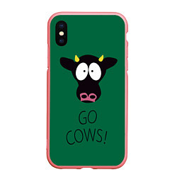 Чехол iPhone XS Max матовый Go Cows, цвет: 3D-баблгам