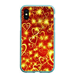 Чехол iPhone XS Max матовый Любовный взрыв, цвет: 3D-мятный