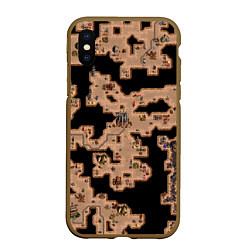 Чехол iPhone XS Max матовый Heroes III Dungeon Map, цвет: 3D-коричневый