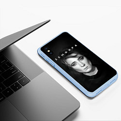 Чехол iPhone XS Max матовый Zемфира красивый портрет, цвет: 3D-голубой — фото 2