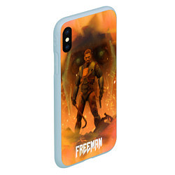 Чехол iPhone XS Max матовый FREEMAN GMAN HALF-LIFE Z, цвет: 3D-голубой — фото 2