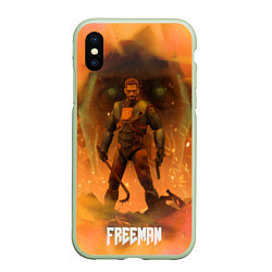 Чехол iPhone XS Max матовый FREEMAN GMAN HALF-LIFE Z, цвет: 3D-салатовый