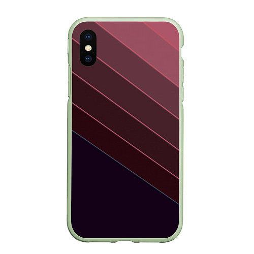 Чехол iPhone XS Max матовый Коричнево-фиолетовый узор / 3D-Салатовый – фото 1