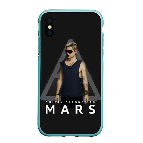 Чехол iPhone XS Max матовый Джаред Лето Jared Leto Z / 3D-Мятный – фото 1