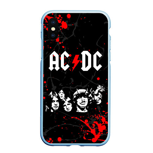 Чехол iPhone XS Max матовый AC DC HIGHWAY TO HELL / 3D-Голубой – фото 1