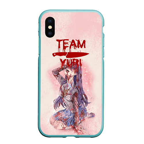 Чехол iPhone XS Max матовый Team Yuri Доки Доки спини / 3D-Мятный – фото 1