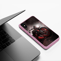 Чехол iPhone XS Max матовый СУПЕРБАЙК, цвет: 3D-розовый — фото 2