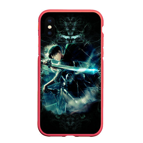 Чехол iPhone XS Max матовый Леви / 3D-Красный – фото 1