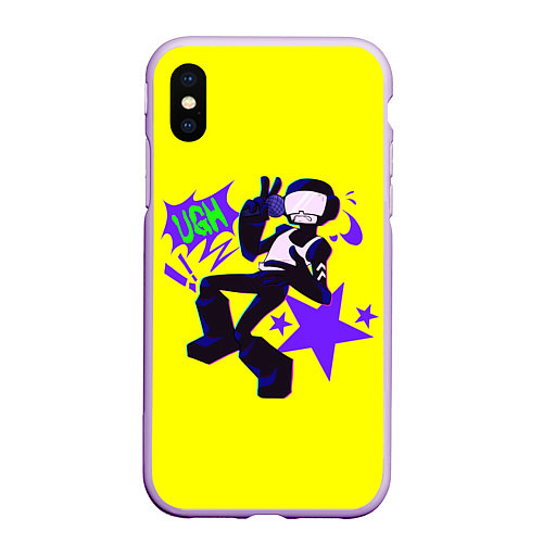 Чехол iPhone XS Max матовый Tankman FNF / 3D-Сиреневый – фото 1