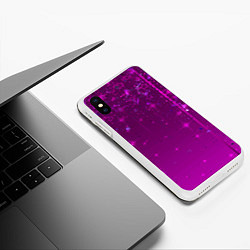 Чехол iPhone XS Max матовый Абстрактный фон фуксия, цвет: 3D-белый — фото 2