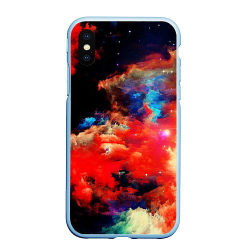 Чехол iPhone XS Max матовый Косический градиент / 3D-Голубой – фото 1