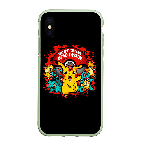 Чехол iPhone XS Max матовый Dead inside / 3D-Салатовый – фото 1