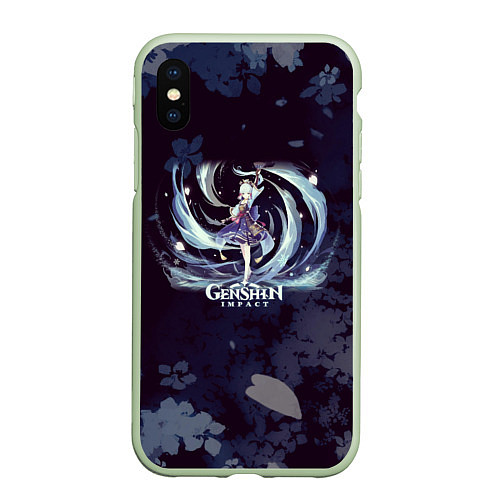 Чехол iPhone XS Max матовый Genshin Impact - Аяка / 3D-Салатовый – фото 1