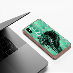 Чехол iPhone XS Max матовый Кобра Змеиный стиль, цвет: 3D-коричневый — фото 2