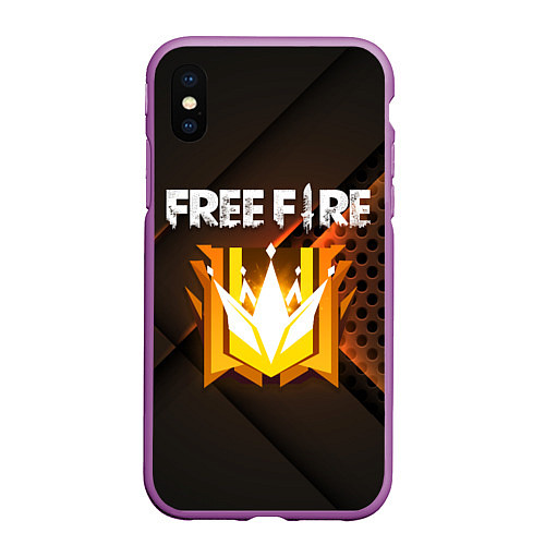 Чехол iPhone XS Max матовый FREE FIRE GRAND MASTER / 3D-Фиолетовый – фото 1