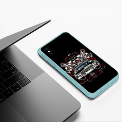 Чехол iPhone XS Max матовый МАШИНА, цвет: 3D-мятный — фото 2