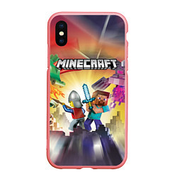 Чехол iPhone XS Max матовый MINECRAFT МАЙНКРАФТ Z, цвет: 3D-баблгам