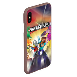 Чехол iPhone XS Max матовый MINECRAFT МАЙНКРАФТ Z, цвет: 3D-коричневый — фото 2