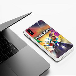 Чехол iPhone XS Max матовый MINECRAFT МАЙНКРАФТ Z, цвет: 3D-белый — фото 2