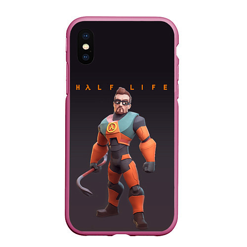 Чехол iPhone XS Max матовый FREEMAN ФРИМАН HALF LIFE Z / 3D-Малиновый – фото 1