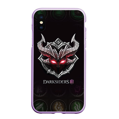 Чехол iPhone XS Max матовый Руны Darksiders 3 Z / 3D-Сиреневый – фото 1