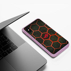 Чехол iPhone XS Max матовый ИГРОВОЙ МИР, цвет: 3D-сиреневый — фото 2