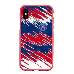 Чехол iPhone XS Max матовый ФК ПСЖ PARIS SAINT GERMAIN, цвет: 3D-красный